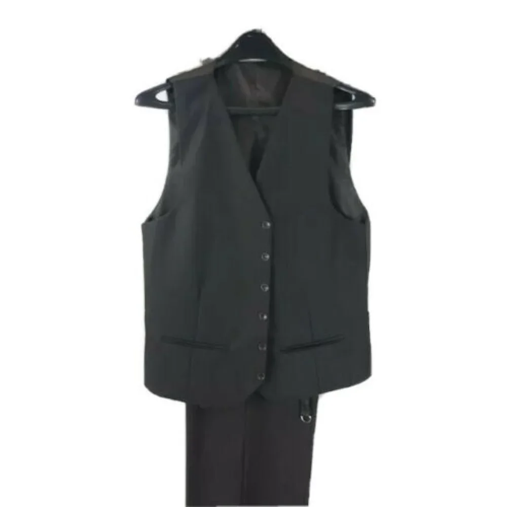 Lorenzo Luciano Men's Dark Brown Suit 3 Piece Pleated Pants Sizes 36R or 56R